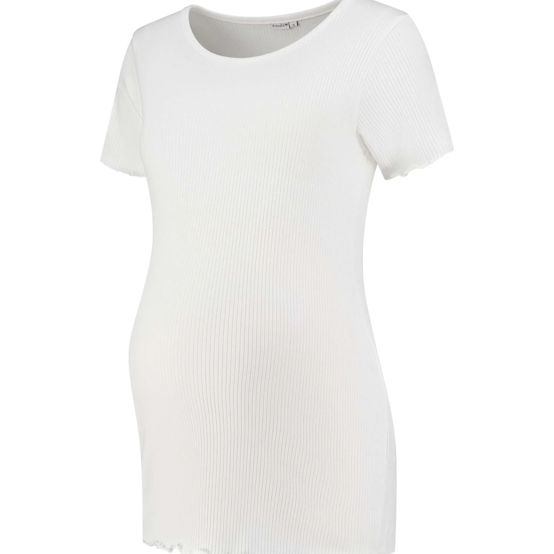 Prénatal zwangerschapsshirt korte mouwen effen beige