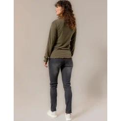 Prénatal zwangerschapsshirt lange mouwen effen groen