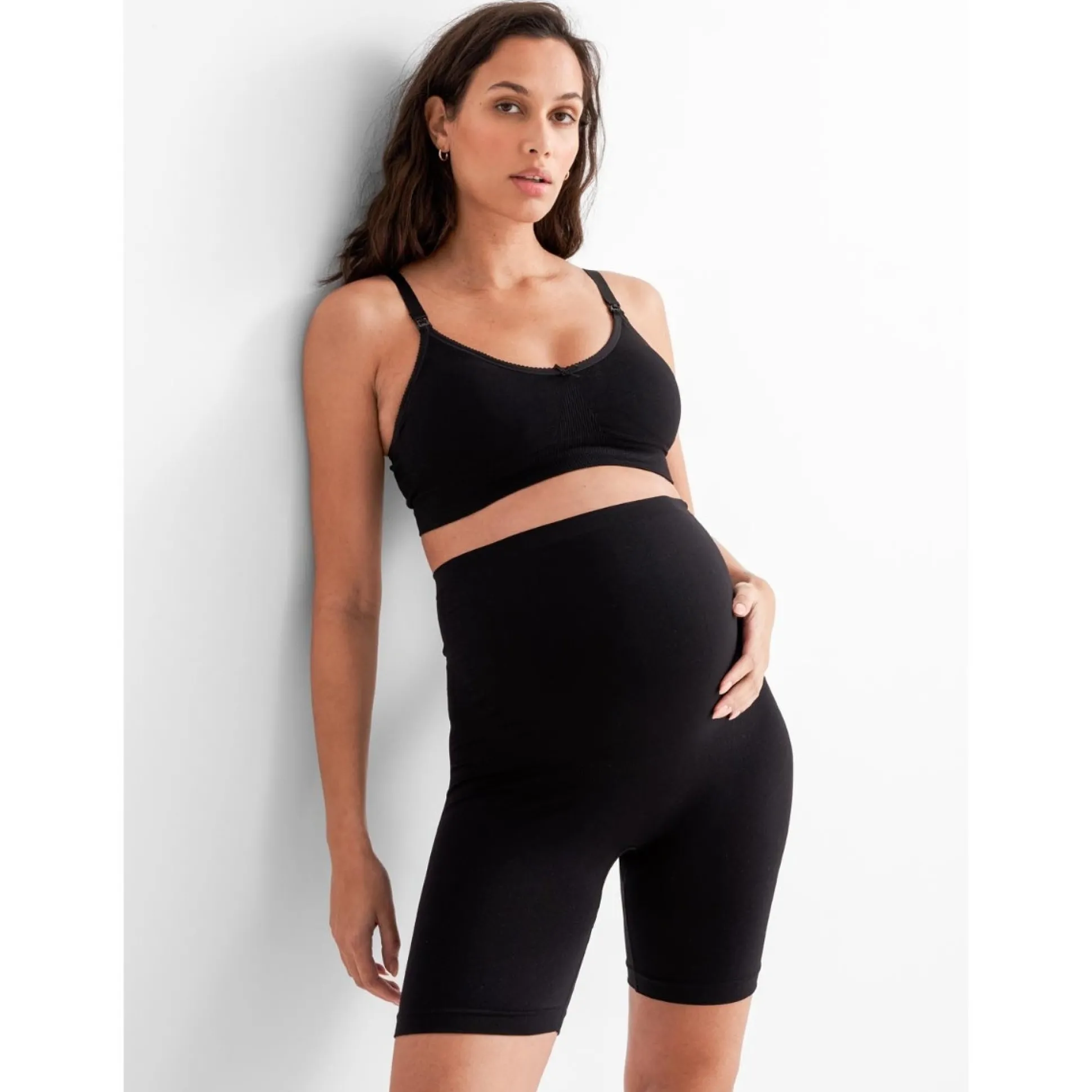 Prénatal zwangerschapsshort seamless lang zwart