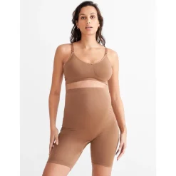Prénatal zwangerschapsshort seamless lang effen bruin