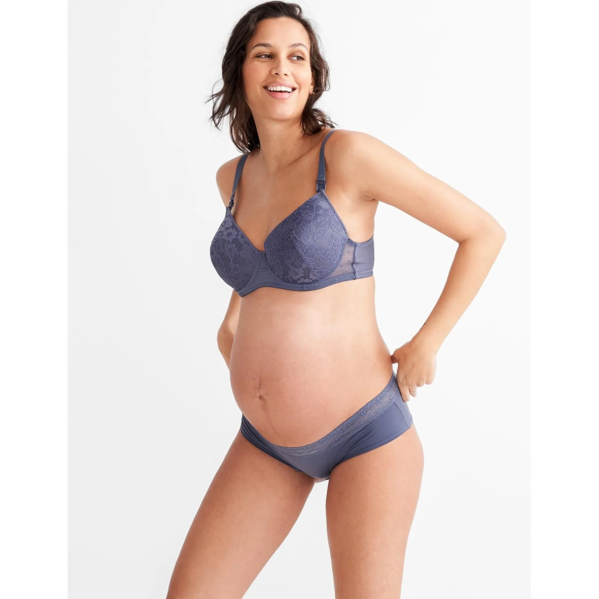 Prénatal zwangerschapsslip effen blauw