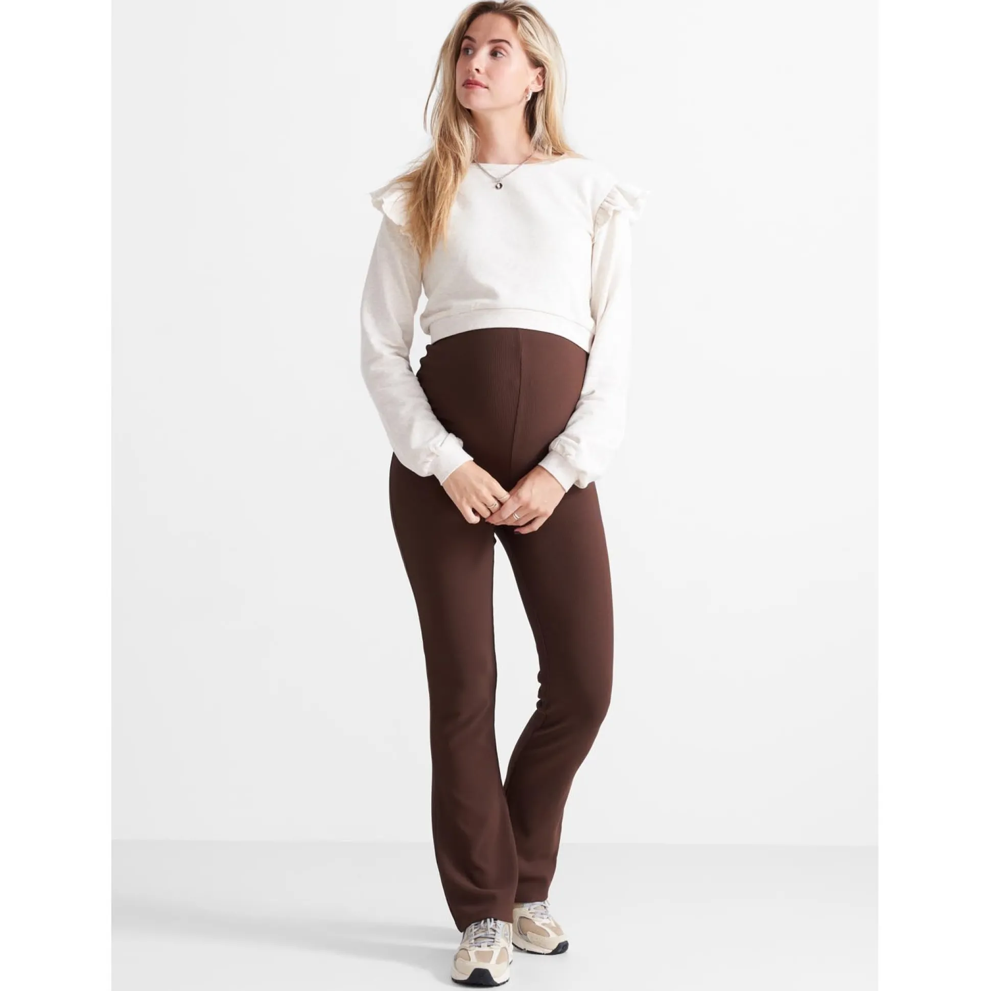 Prénatal zwangerschapssweater lange mouwen effen beige