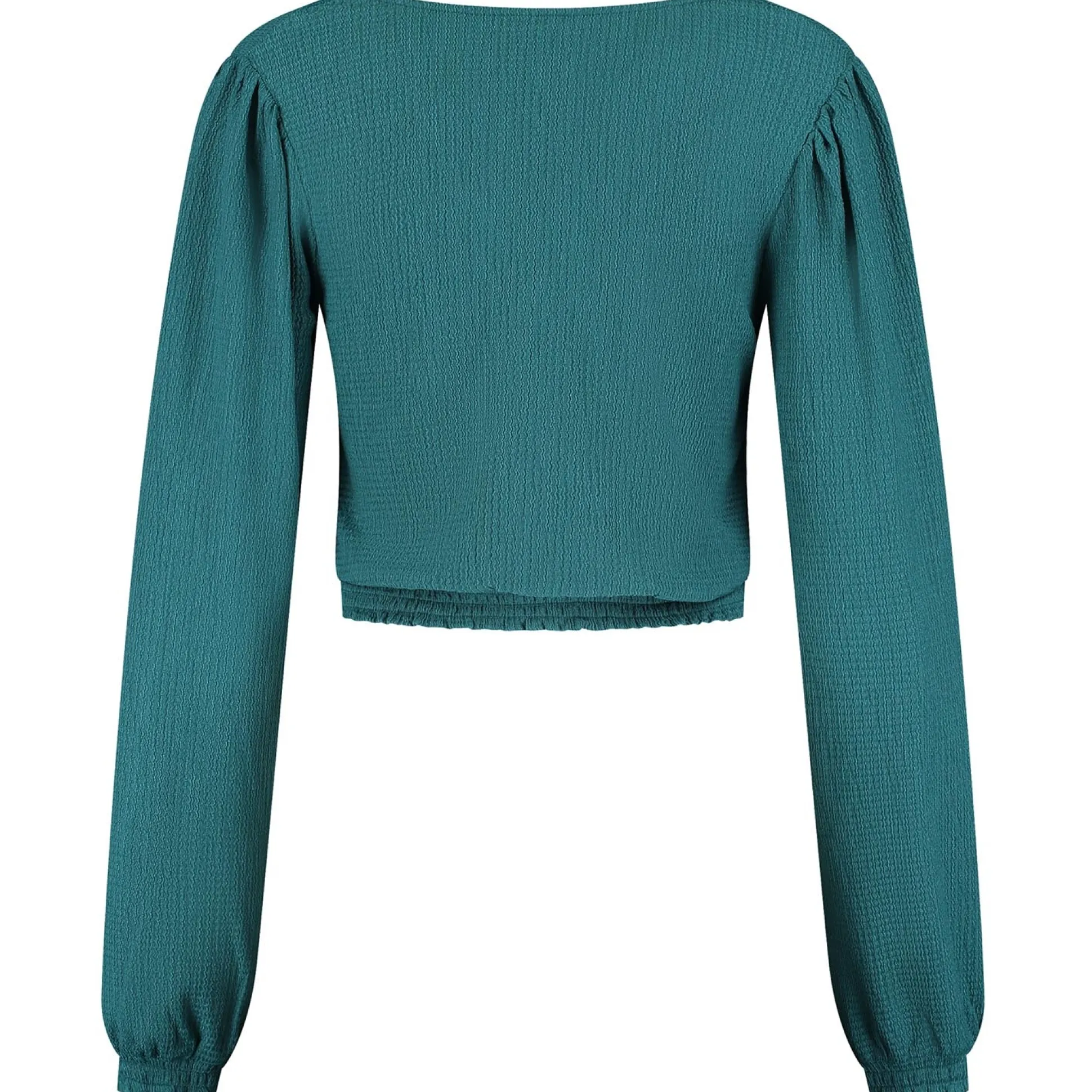 Prénatal zwangerschapstop lange mouwen effen turquoise