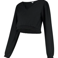 Prénatal zwangerschapstop lange mouwen effen zwart