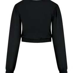 Prénatal zwangerschapstop lange mouwen effen zwart