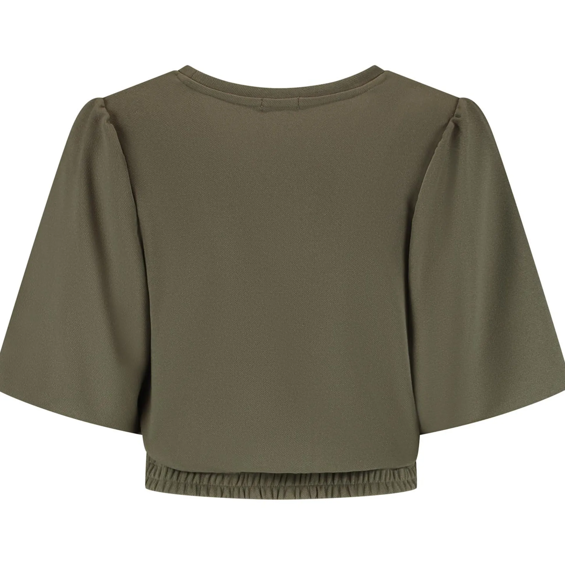 Prénatal zwangerschapstop korte mouwen effen groen