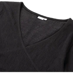 Prénatal zwangerschapstop korte mouwen effen zwart