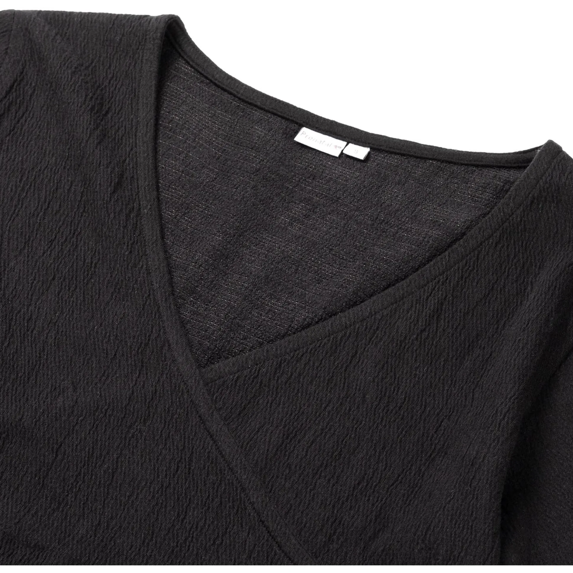 Prénatal zwangerschapstop korte mouwen effen zwart