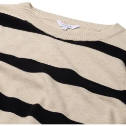 Prénatal zwangerschapstrui lange mouwen strepen beige