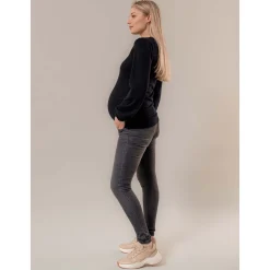 Prénatal zwangerschapstrui lange mouwen effen zwart