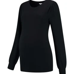 Prénatal zwangerschapstrui lange mouwen effen zwart