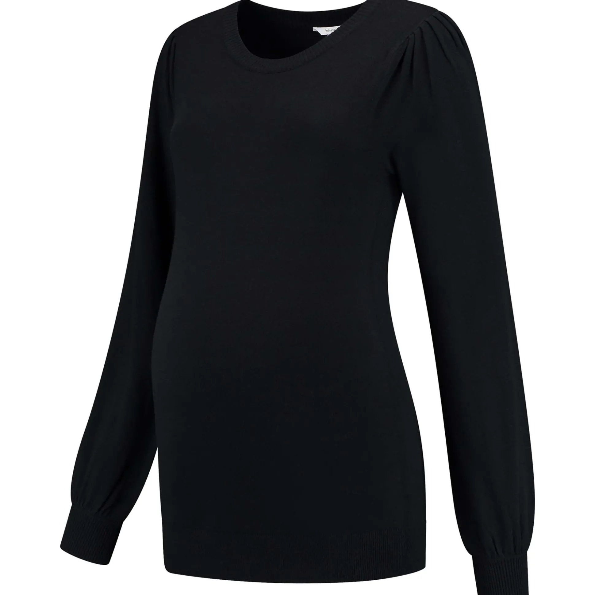 Prénatal zwangerschapstrui lange mouwen effen zwart