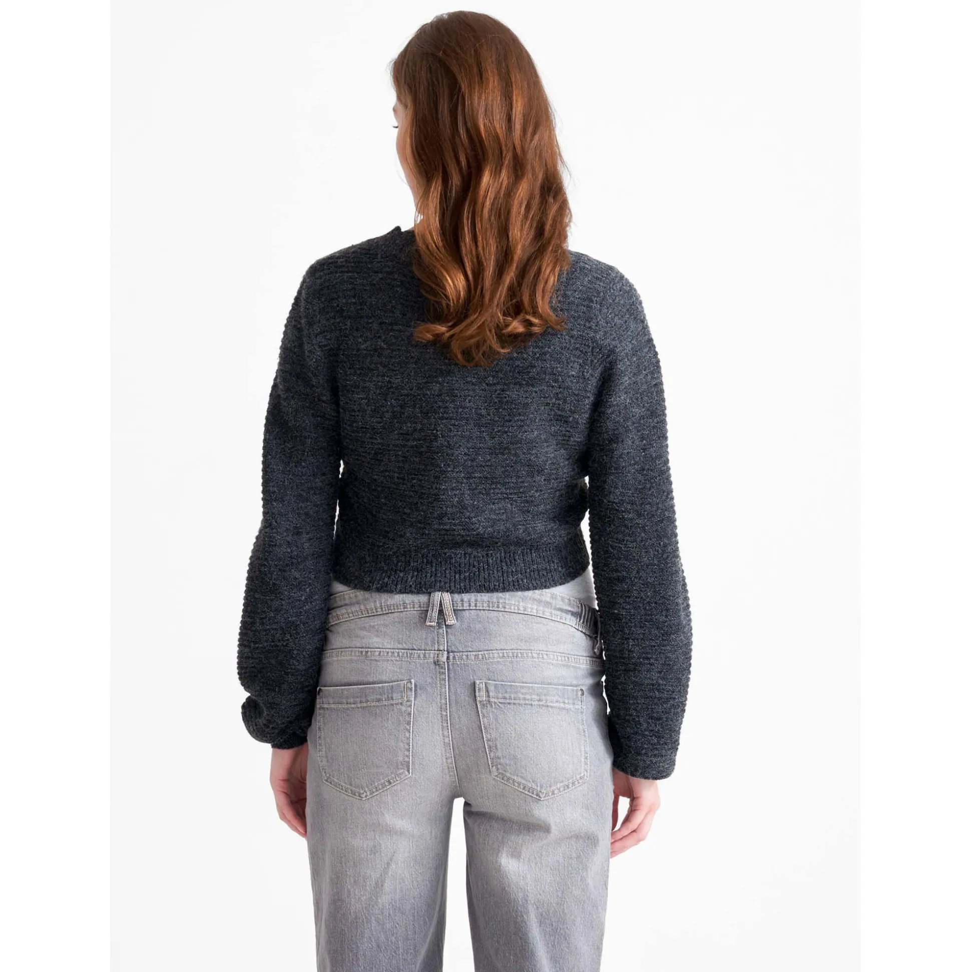 Prénatal zwangerschapsvest lange mouwen effen antraciet