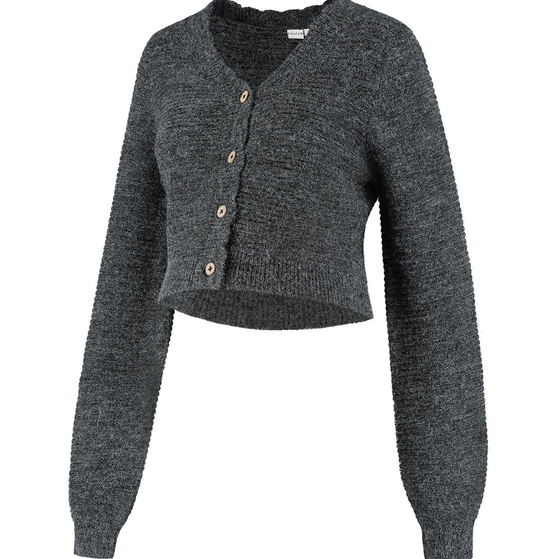 Prénatal zwangerschapsvest lange mouwen effen antraciet