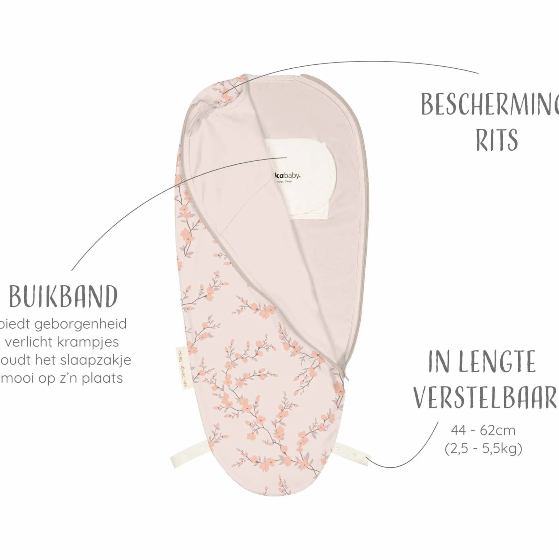 Puckababy Piep inbakerslaapzak Blossom Pink