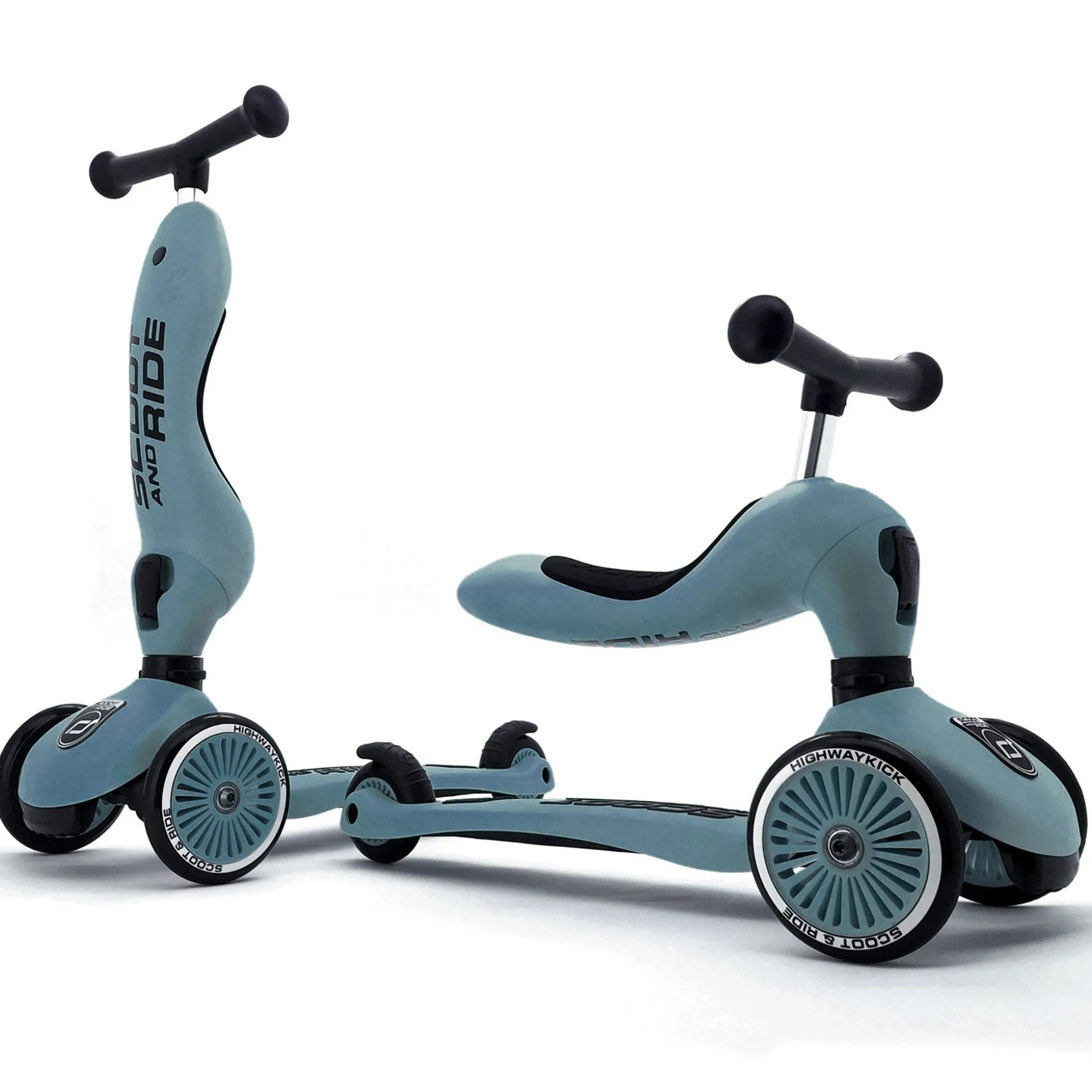Scoot and Ride Highwaykick 1 loopfiets en step Steel Blue