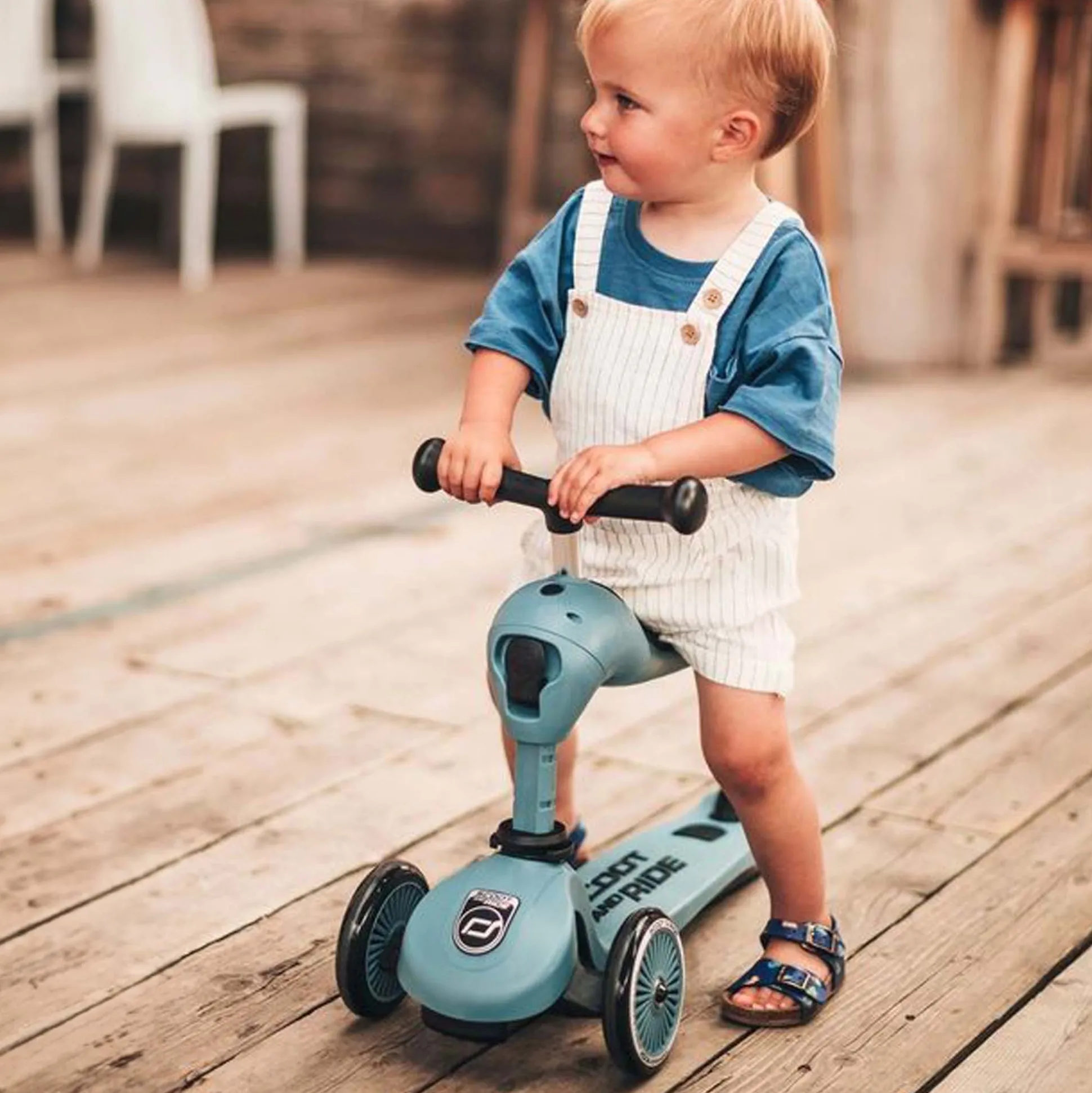 Scoot and Ride Highwaykick 1 loopfiets en step Steel Blue