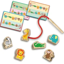 SES My First - Houten dieren kralen rijgen Multi