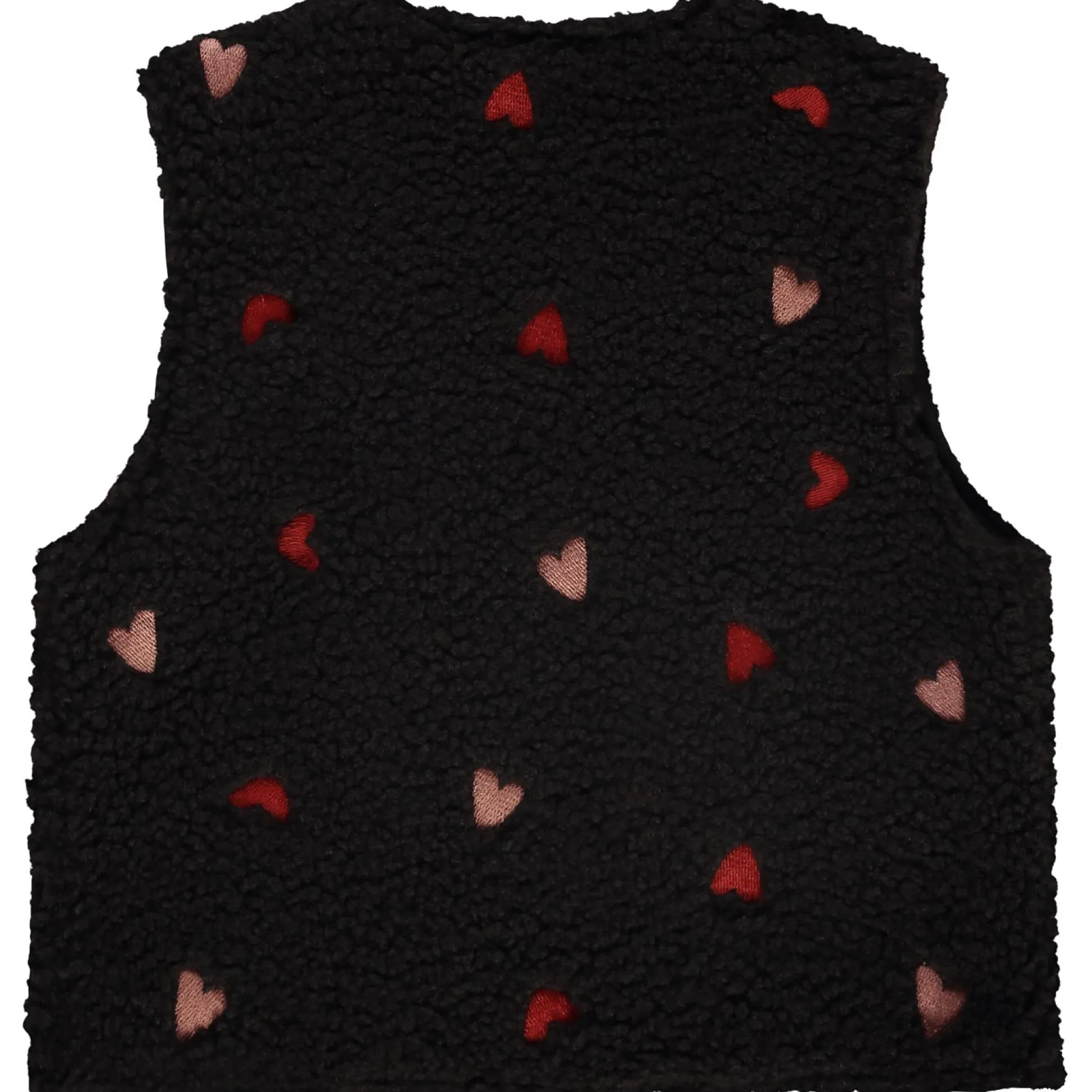 Stains & Stories peuter gilet mouwloos hartjes zwart