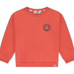 Stains & Stories peuter sweater lange mouwen logo oranje