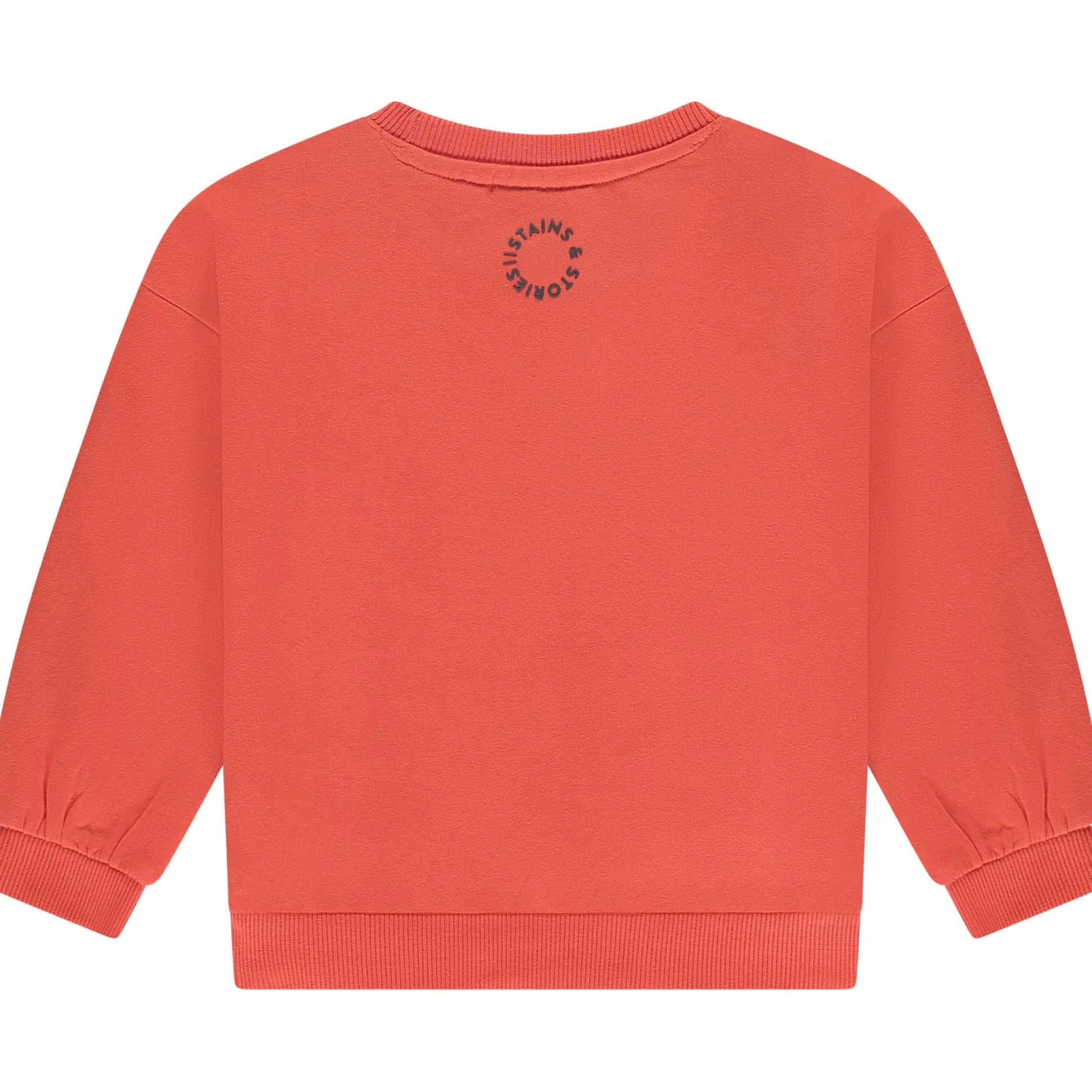 Stains & Stories peuter sweater lange mouwen logo oranje