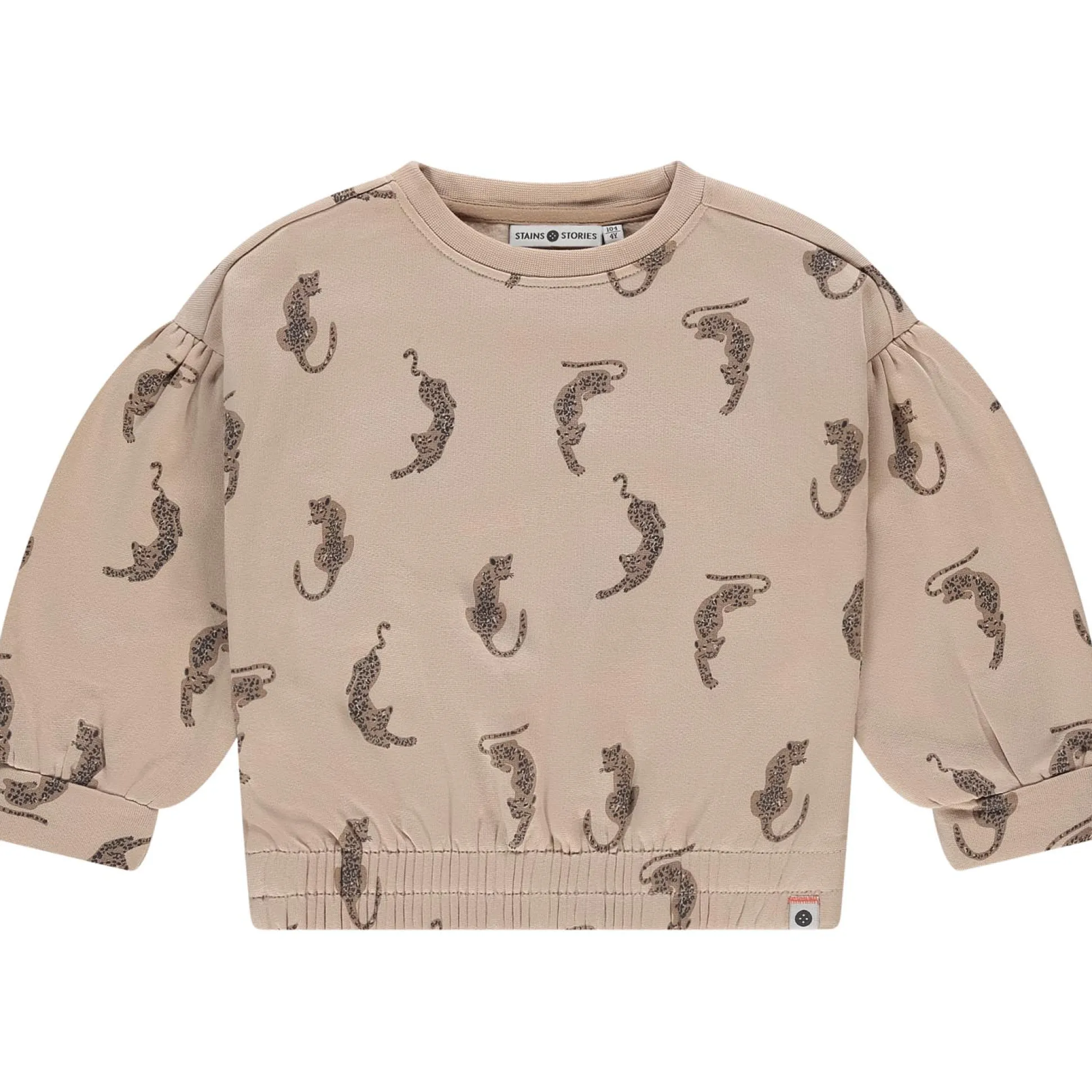 Stains & Stories peuter sweater lange mouwen all over print beige