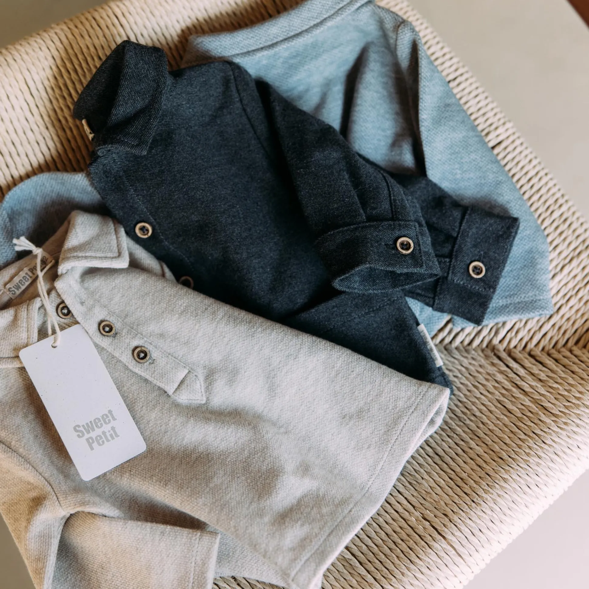 Sweet Petit baby blouse Jack lange mouwen effen grijs