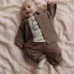 Sweet Petit baby blouse lange mouwen effen bruin