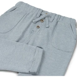 Sweet petit baby broek Benja effen blauw