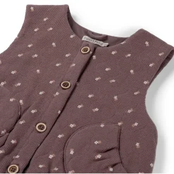 Sweet Petit baby gilet Jitte mouwloos all over print bruin