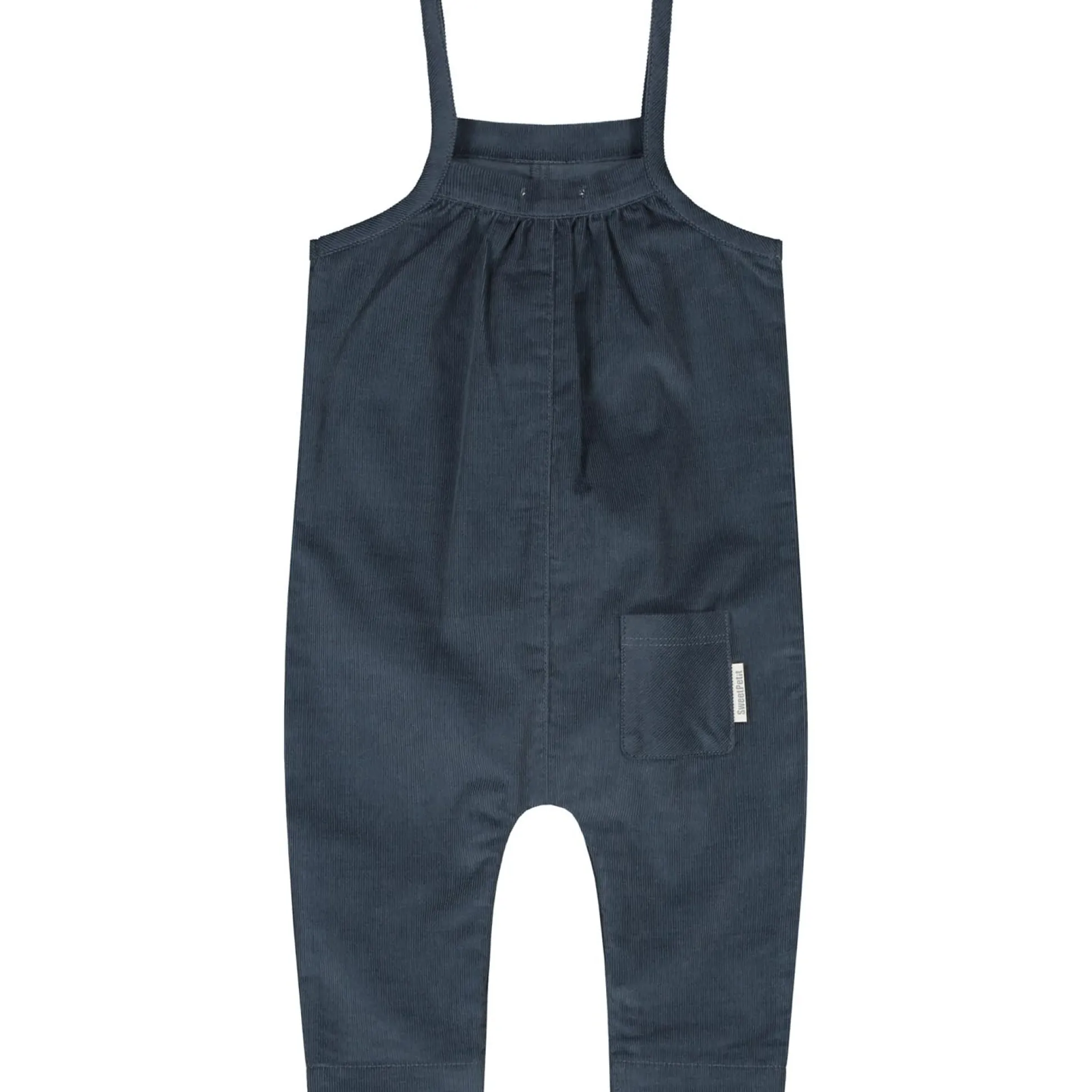 Sweet Petit Baby jumpsuit Lovi spaghettibandjes effen blauw