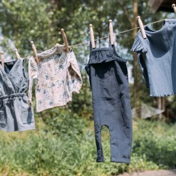 Sweet Petit Baby jumpsuit Lovi spaghettibandjes effen blauw