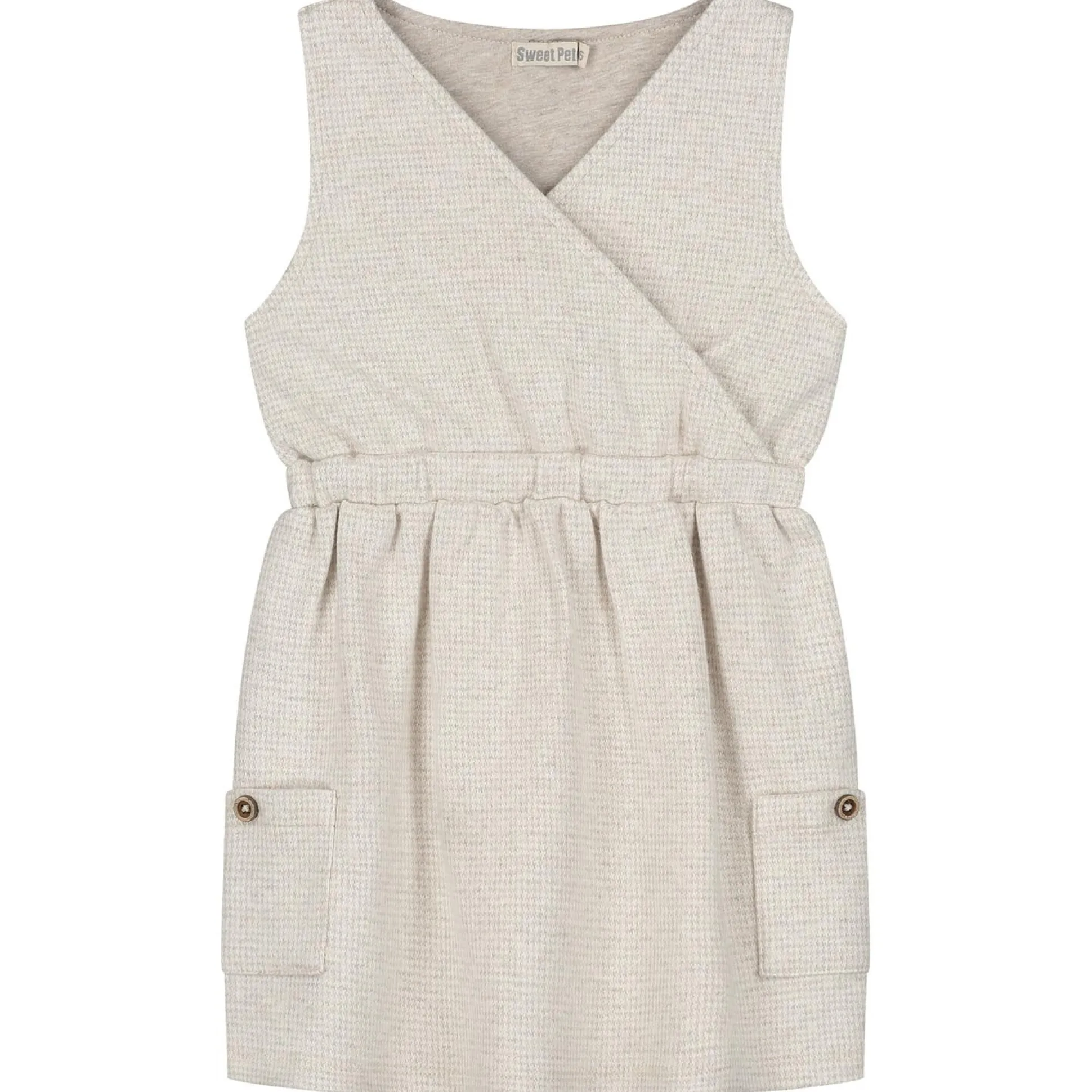 Sweet Petit baby jurk Merel mouwloos ruit beige