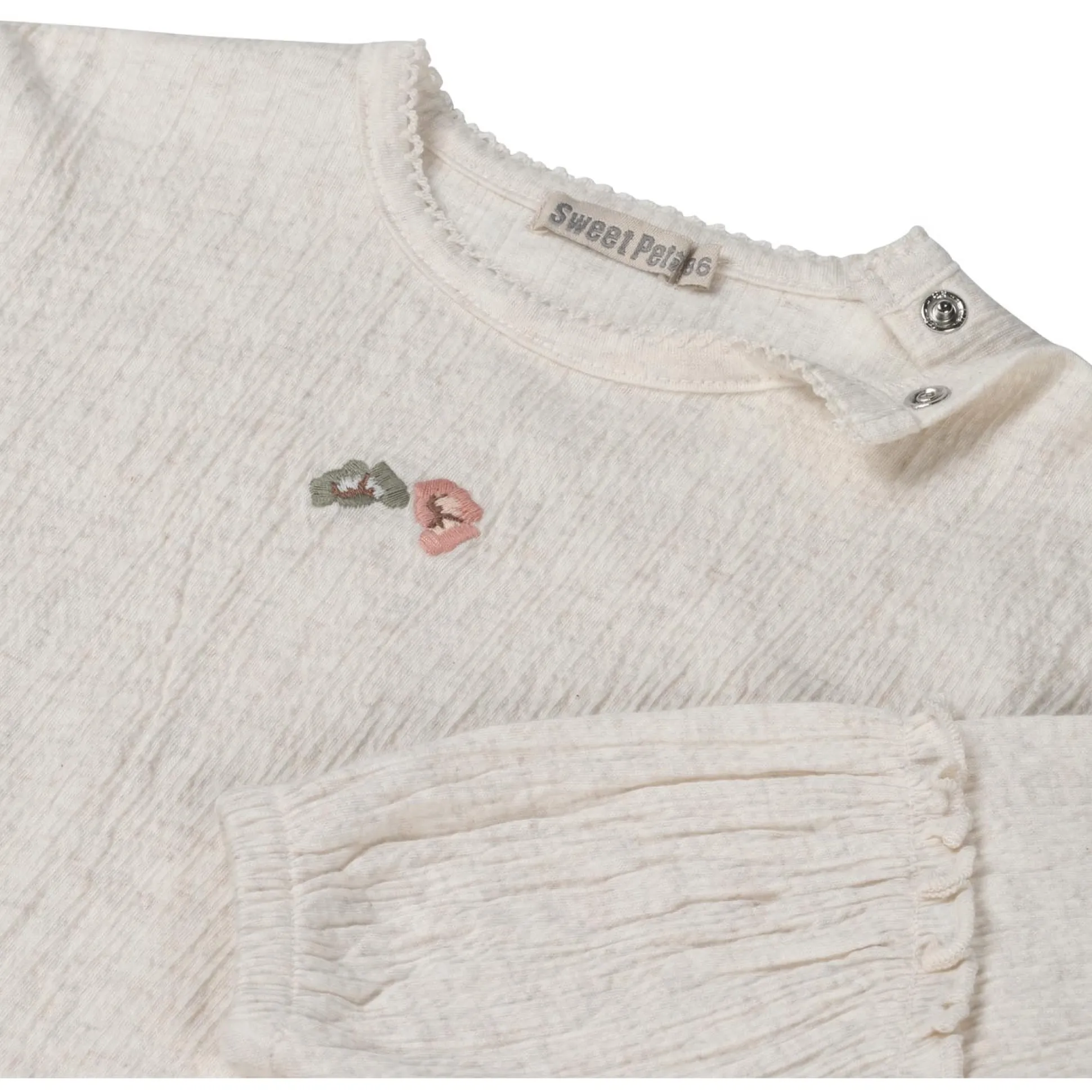 Sweet Petit baby shirt Else lange mouwen effen beige