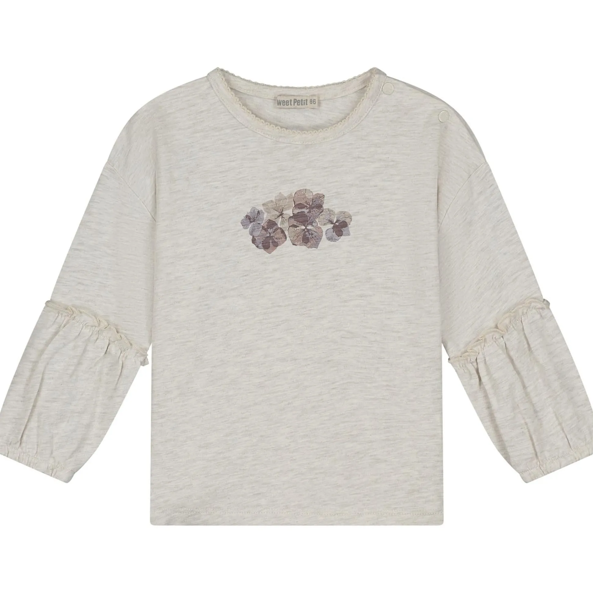 Sweet Petit baby shirt Else lange mouwen printopdruk beige