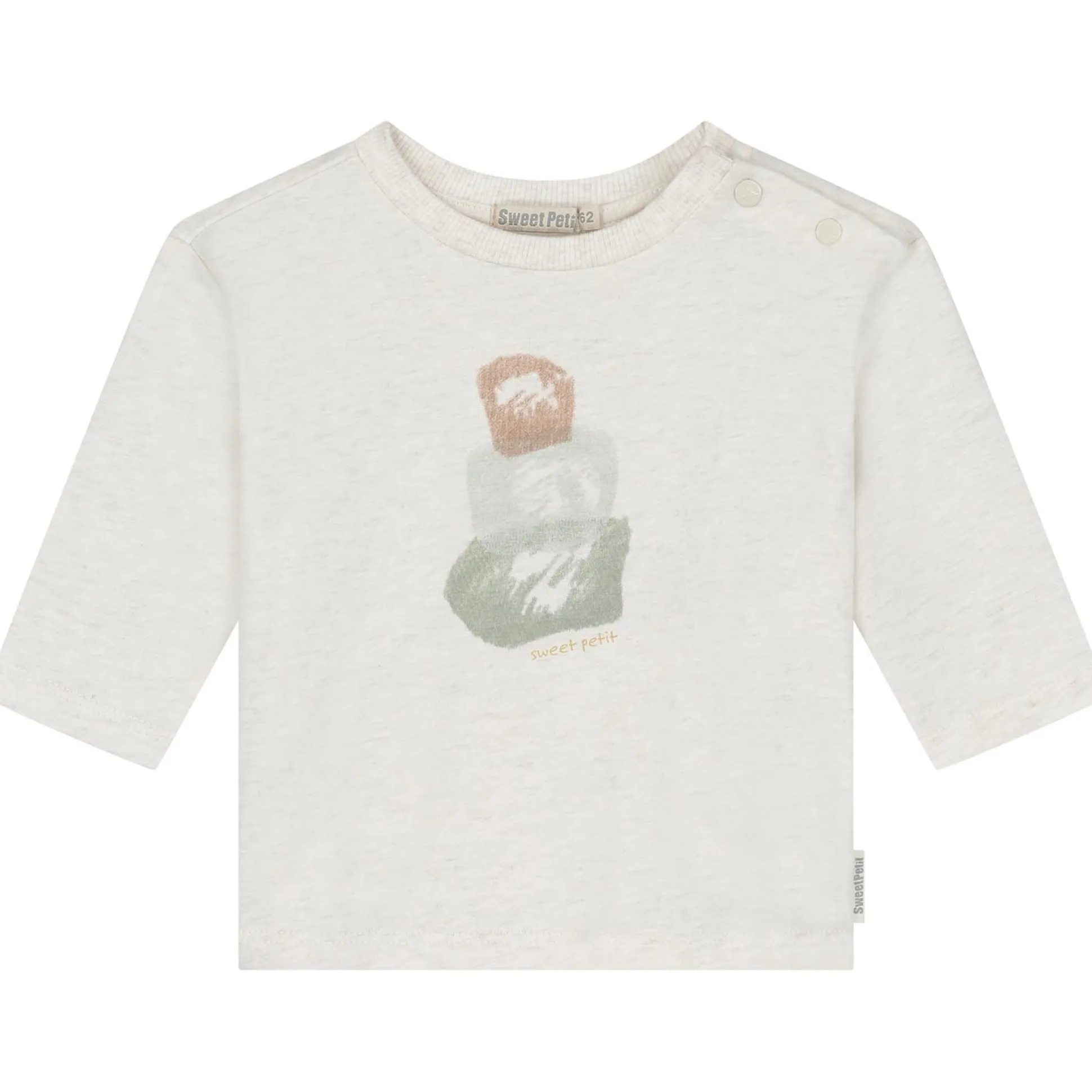 Sweet Petit baby shirt lange mouwen printopdruk beige