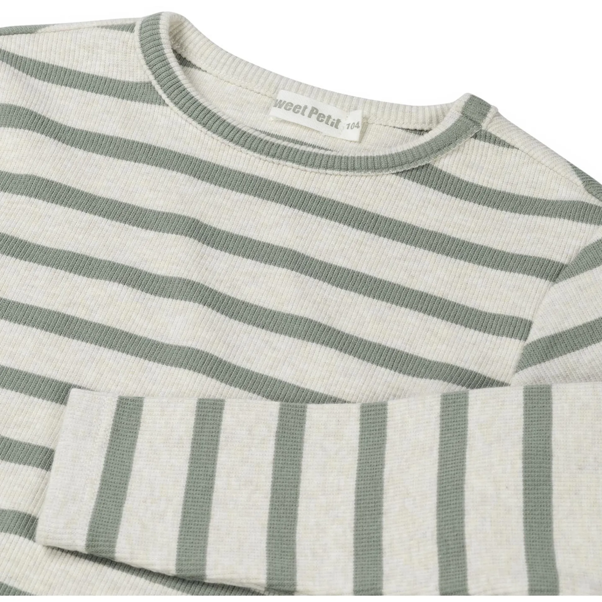 Sweet Petit baby shirt lange mouwen strepen groen