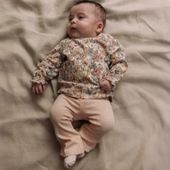Sweet Petit baby shirt Lin lange mouwen bloemen beige