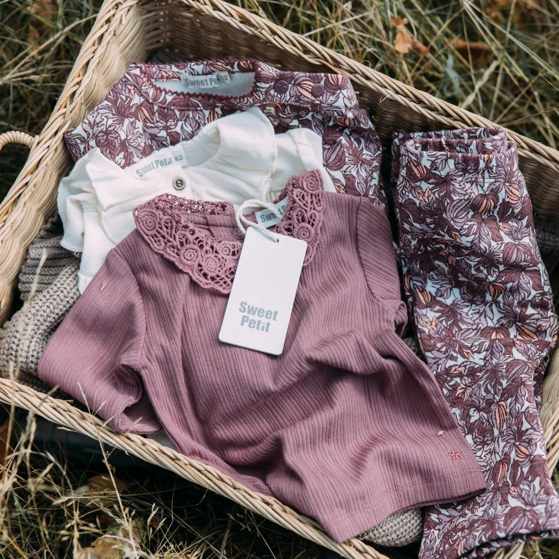 Sweet Petit baby sweater mira lange mouwen bladeren multi