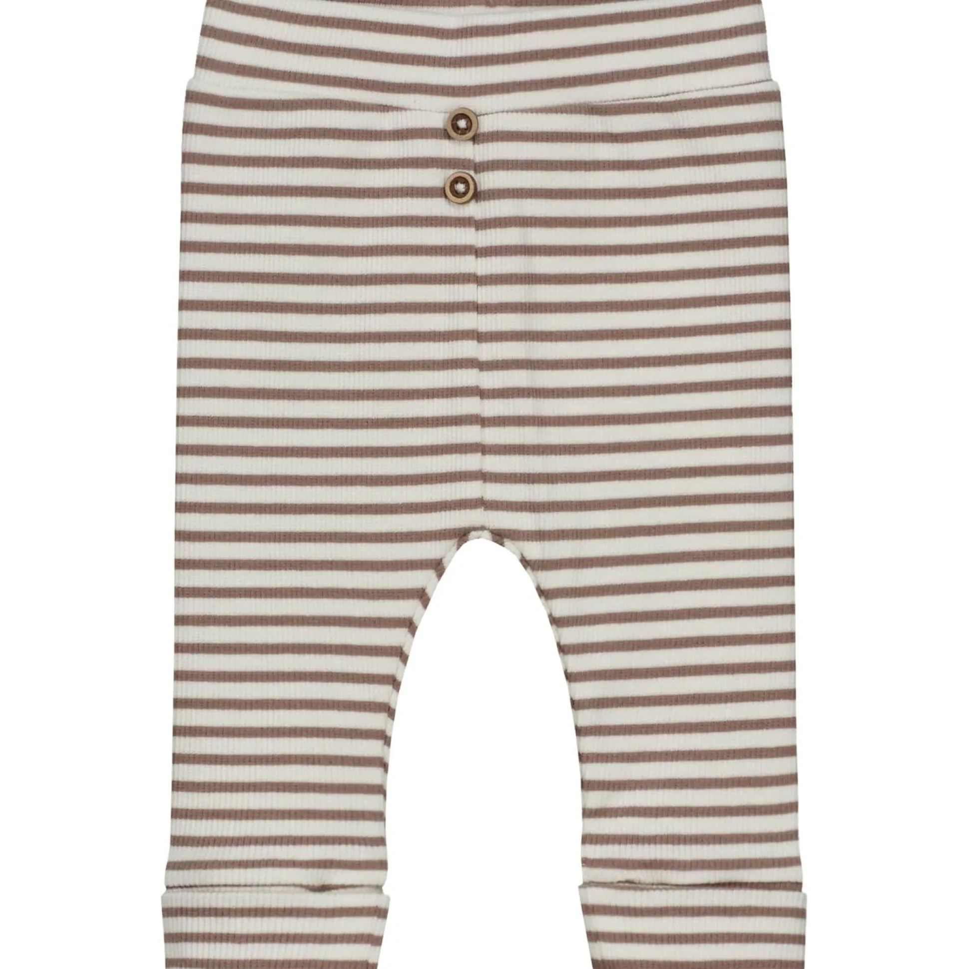 Sweet Petit Mini broek rib strepen bruin