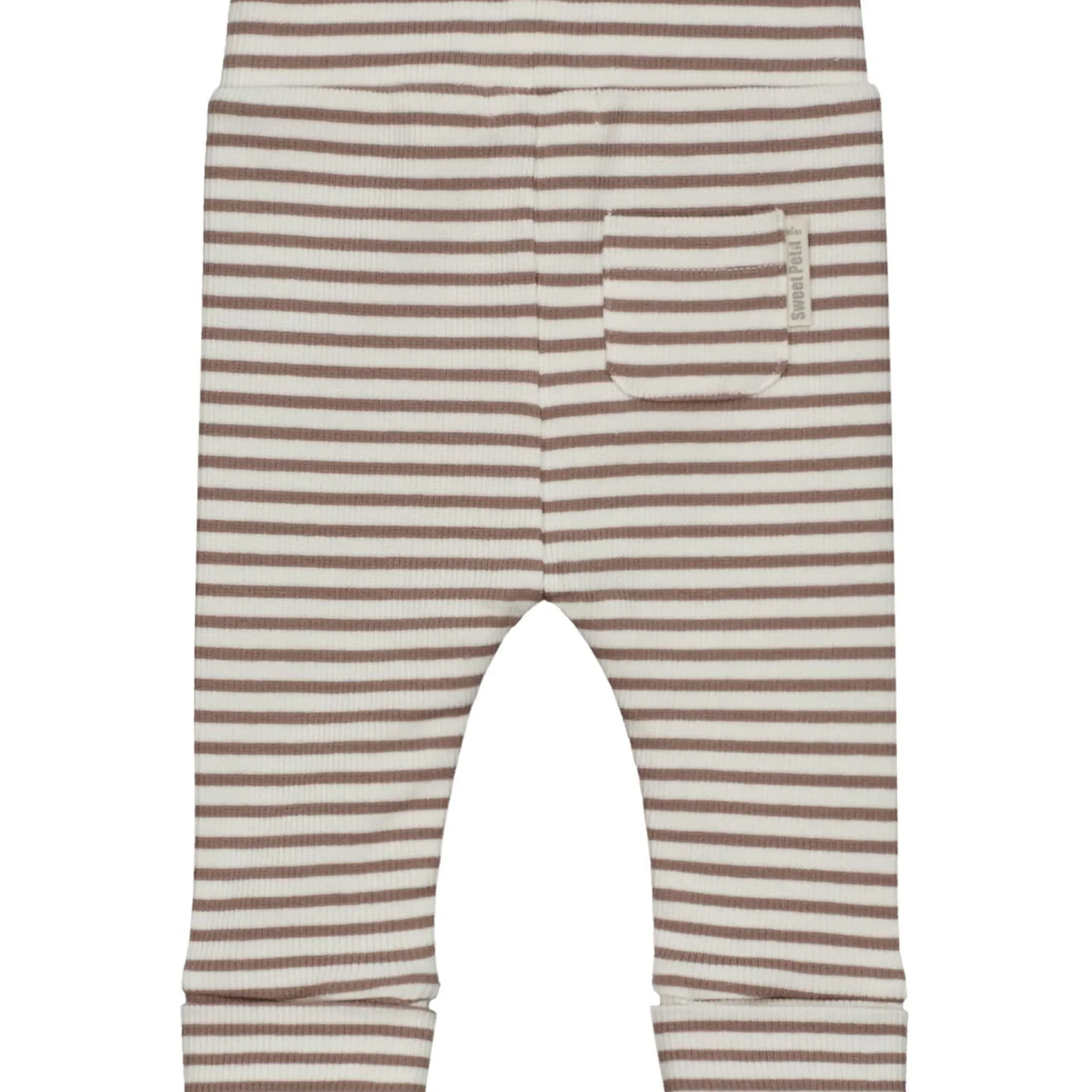 Sweet Petit Mini broek rib strepen bruin