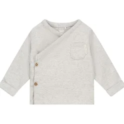 Sweet Petit Mini overslagshirt lange mouwen effen grijs