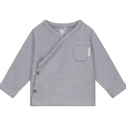 Sweet Petit Mini overslagshirt lange mouwen effen blauw