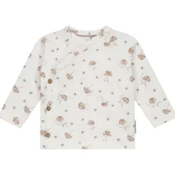 Sweet Petit Mini overslagshirt lange mouwen all over print wit