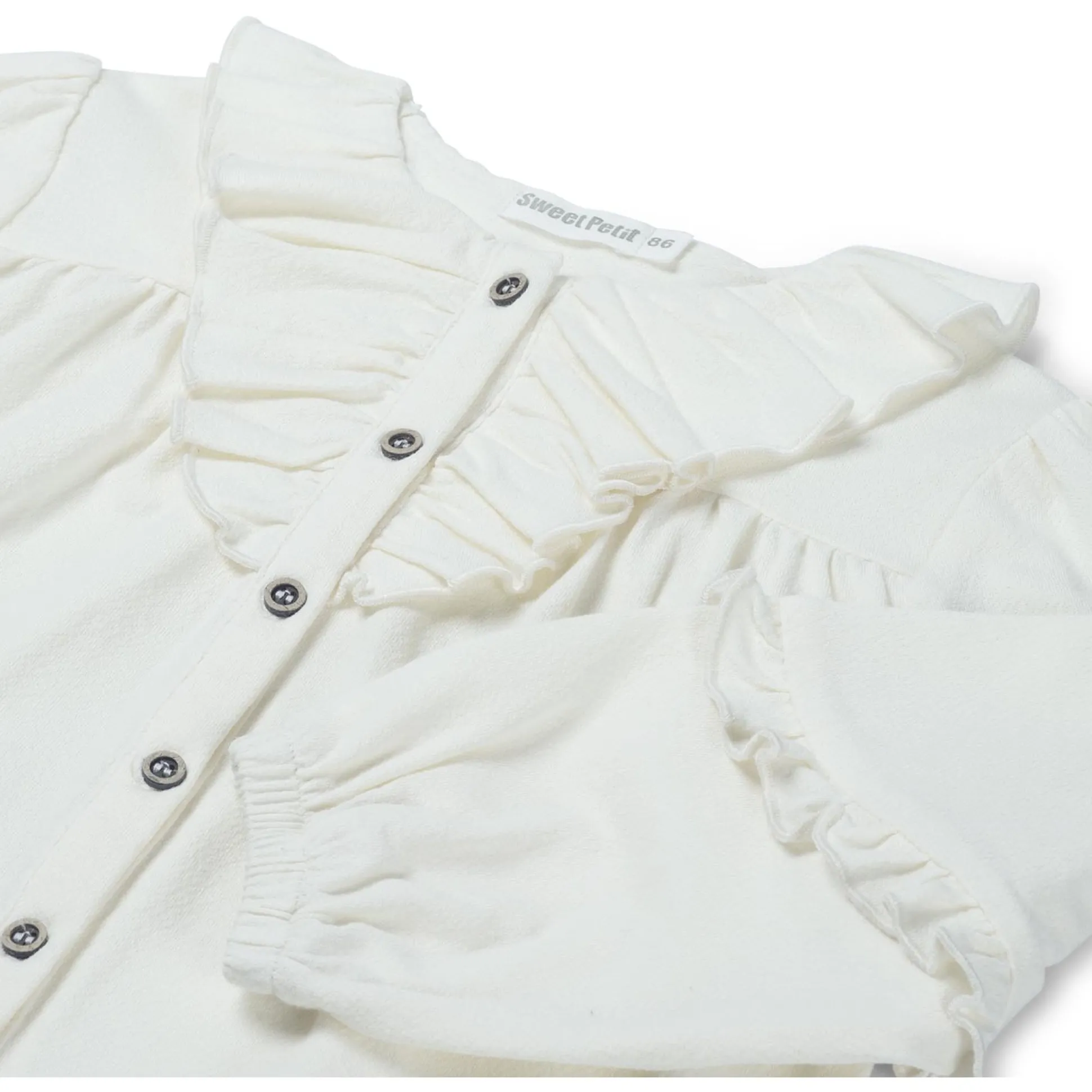 Sweet Petit peuter blouse Sas lange mouwen effen wit