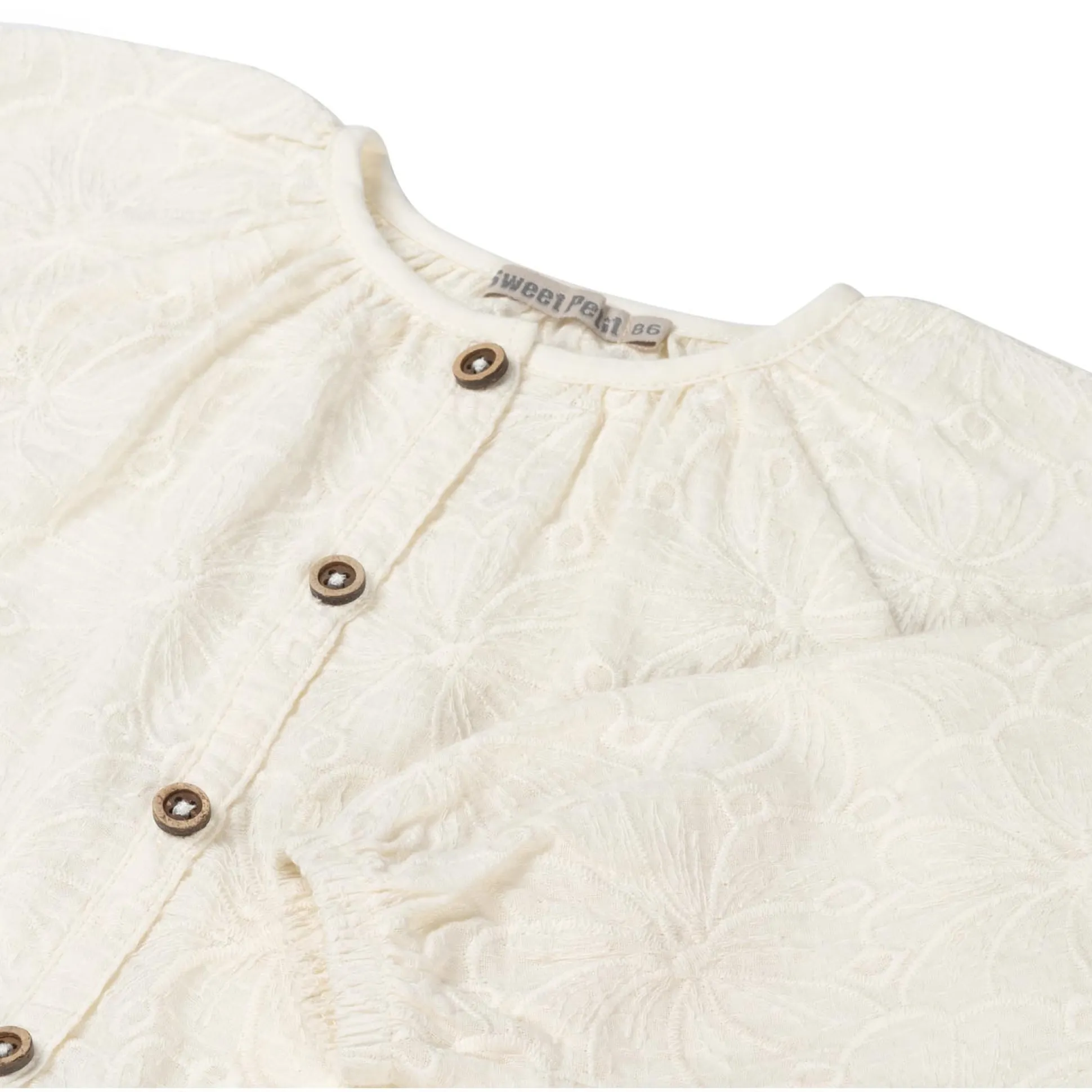 Sweet Petit peuter blouse Izza lange mouwen effen wit