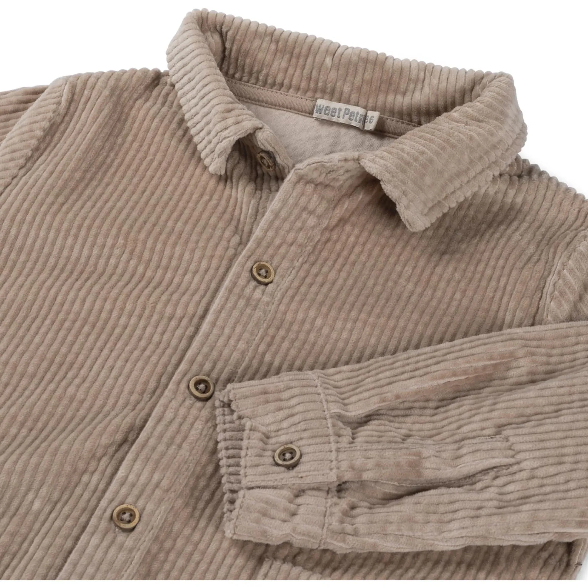 Sweet Petit peuter blouse Jack lange mouwen effen taupe