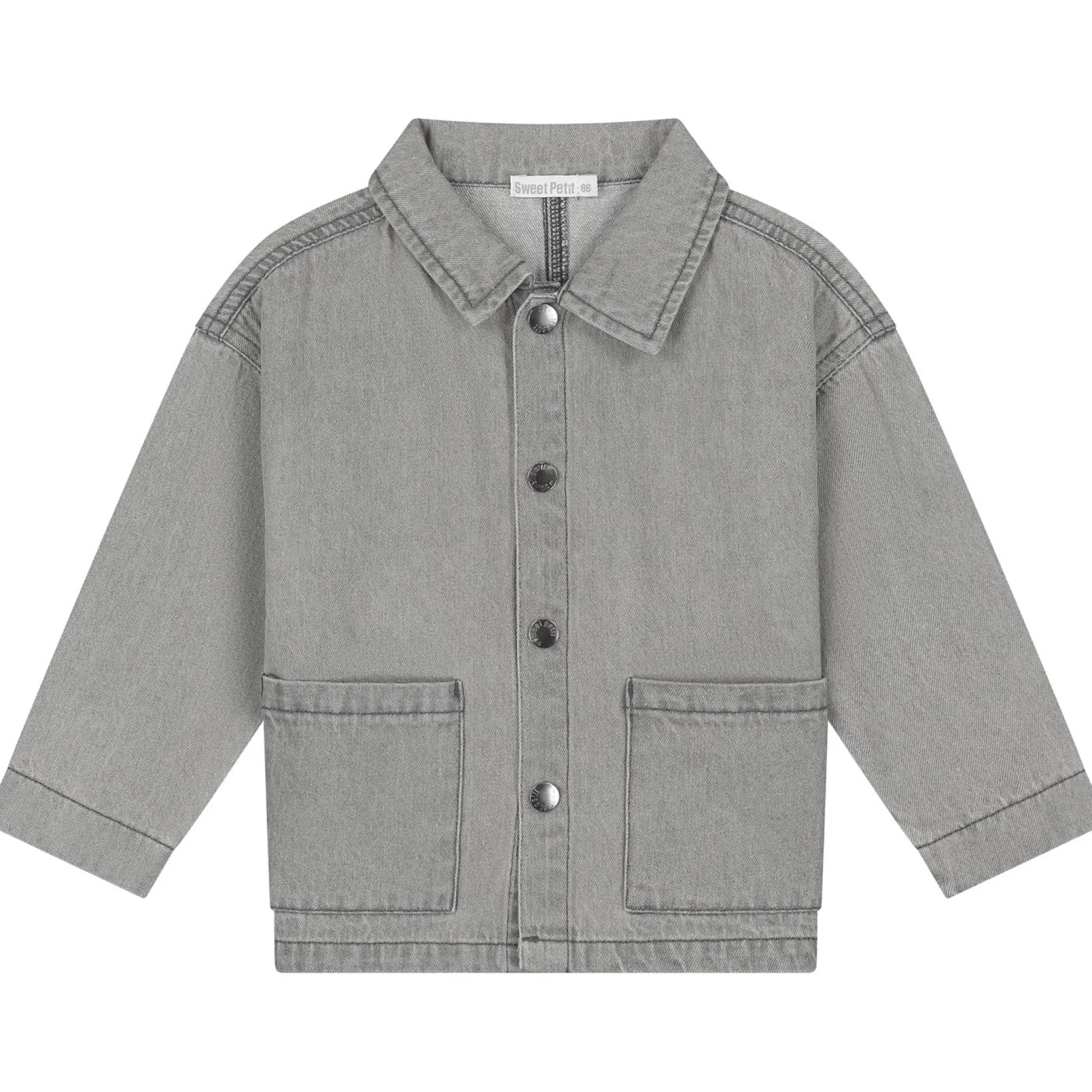 Sweet Petit peuter blouse Zeb lange mouwen effen grijs