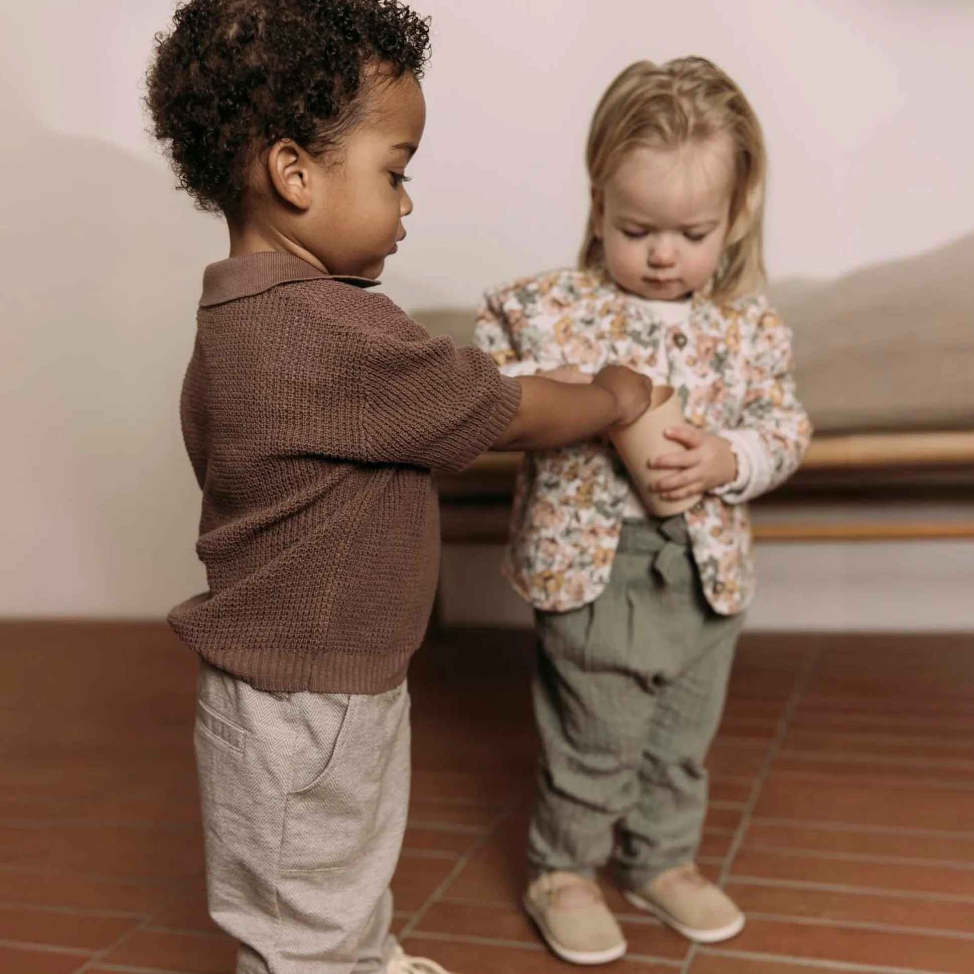 Sweet Petit peuter broek Puck effen groen