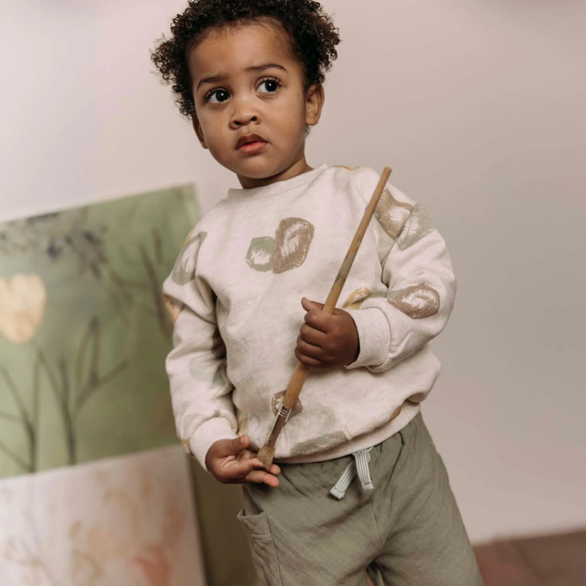 Sweet Petit peuter broek effen groen